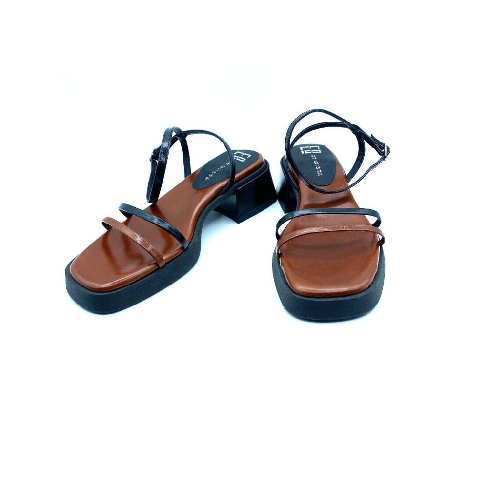 E8 By Miista Rosalyn Leather Sandals US 5.5 EU 36 Strappy Block Heel NWOB $205